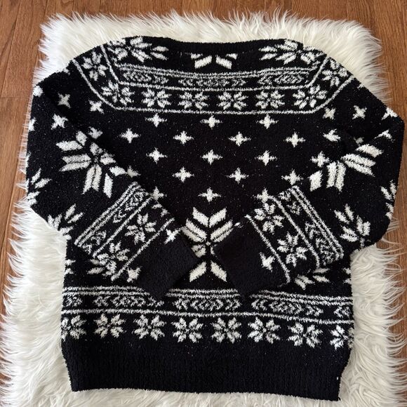 Barefoot Dreams Cozychic Crewneck Sweater Women’s Small Fair Isle Seaside Knit - Picture 3 of 9